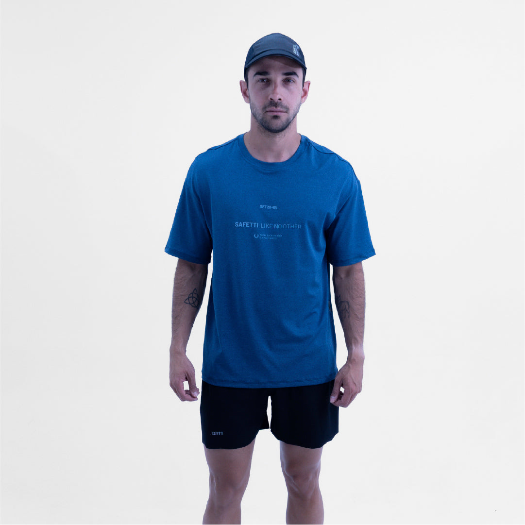 CAMISETA LIFESTYLE MANGA CORTA ROAM OVERSIZE BLUE PARA HOMBRE