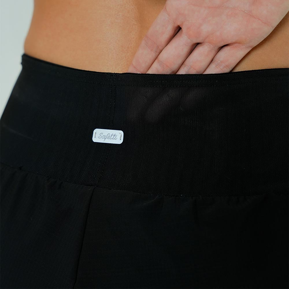 PANTALONETA RUNNING/PÁDEL CON SHORT INTERNO BREEZE NERO PARA MUJER
