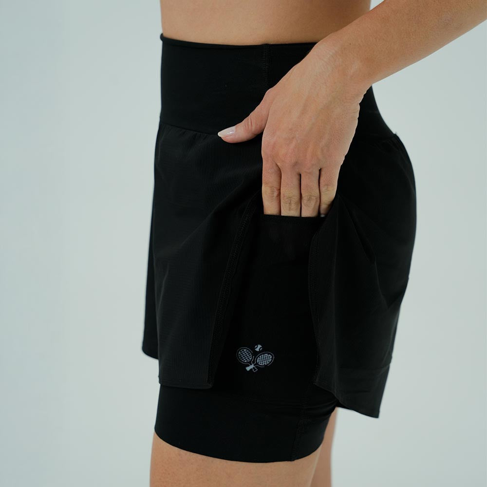PANTALONETA RUNNING/PÁDEL CON SHORT INTERNO BREEZE NERO PARA MUJER