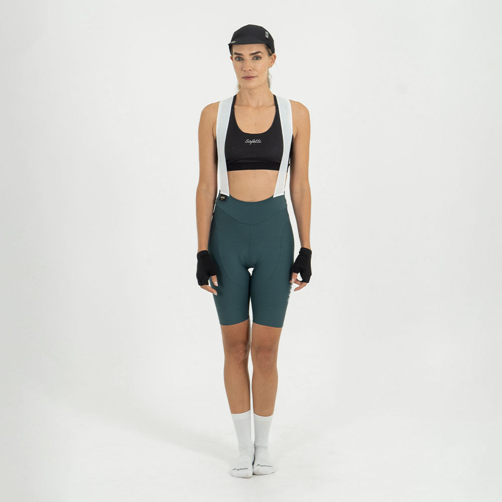 PANTALONETA CICLISMO CON CARGADERAS GIRONA ESMERALDA PARA MUJER