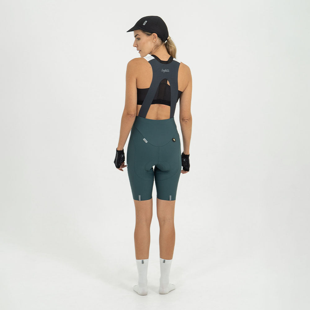 PANTALONETA CICLISMO CON CARGADERAS GIRONA ESMERALDA PARA MUJER