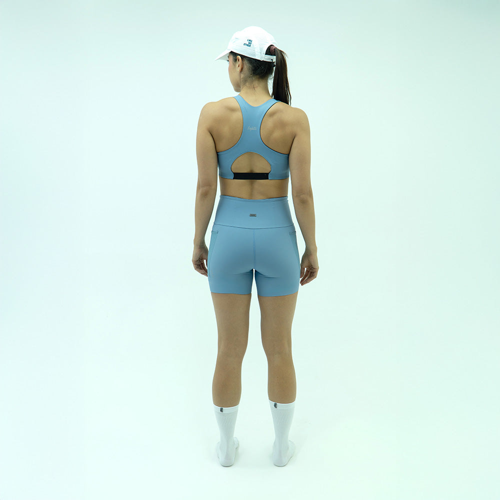 SHORT RUNNING TITAN CUT AZUL POLVO PARA MUJER