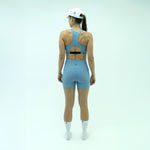 SHORT RUNNING TITAN CUT AZUL POLVO PARA MUJER