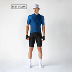 CAMISA CICLISMO MANGA CORTA ESSENZIALE BLU PARA HOMBRE