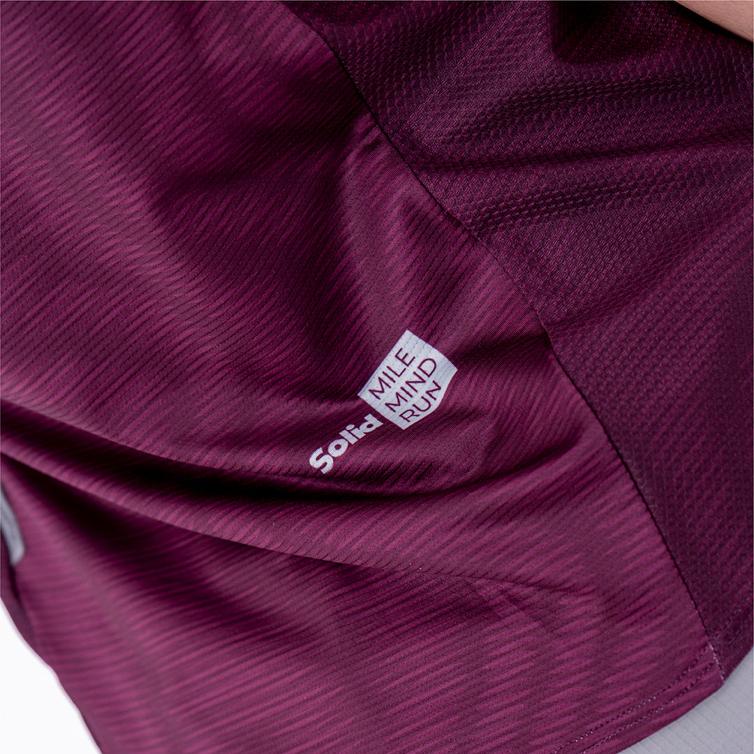 CAMISETA RUNNING MANGA CORTA PRO 405 CIRUELA PARA MUJER