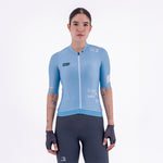 CAMISA CICLISMO MANGA CORTA SOLID BLU AURA PARA MUJER