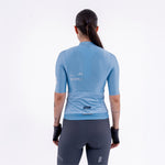 CAMISA CICLISMO MANGA CORTA SOLID BLU AURA PARA MUJER