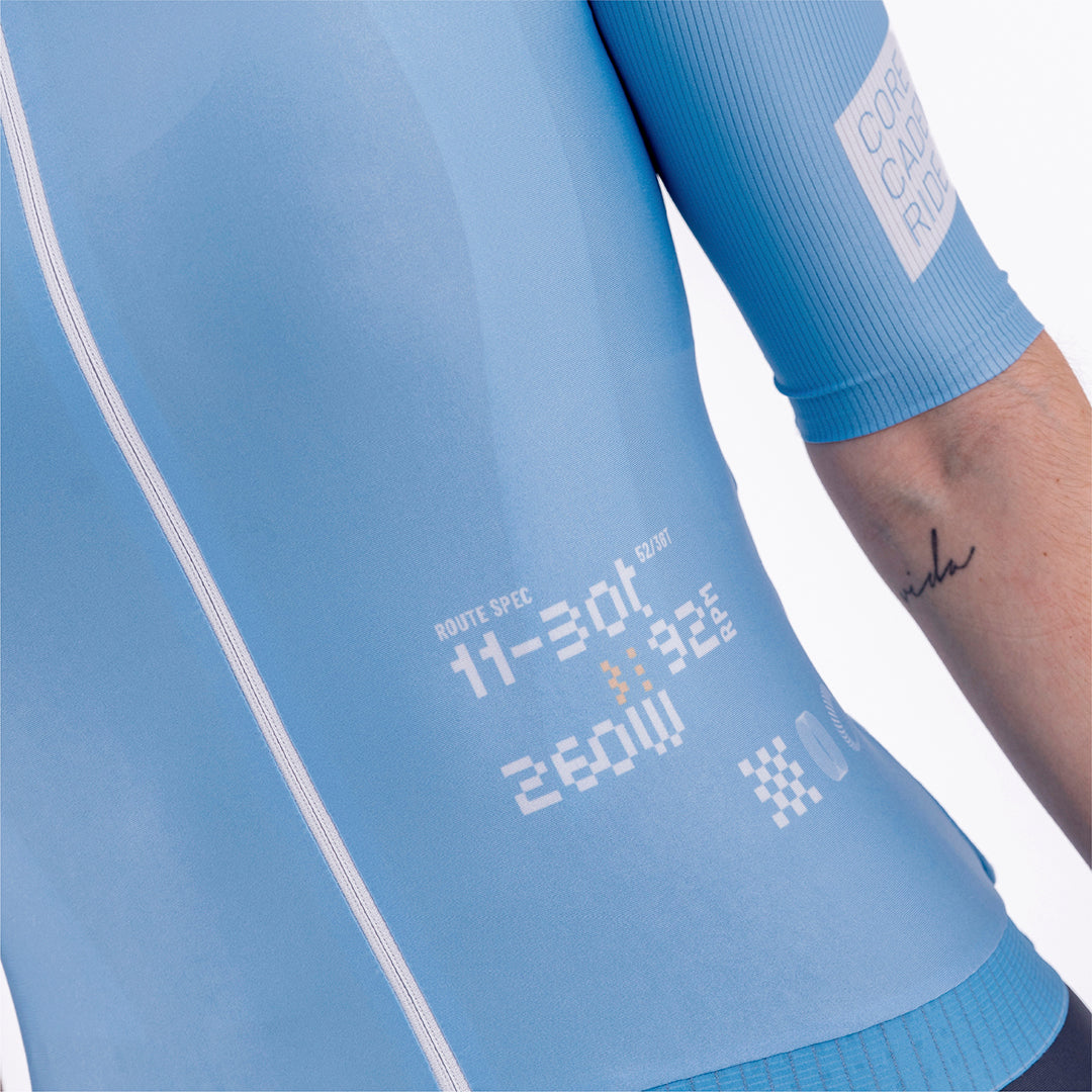 CAMISA CICLISMO MANGA CORTA SOLID BLU AURA PARA MUJER