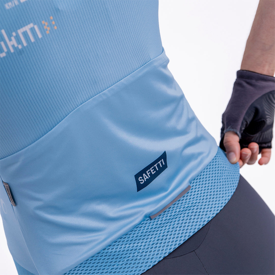 CAMISA CICLISMO MANGA CORTA SOLID BLU AURA PARA MUJER