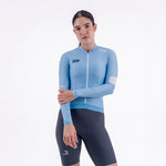 CAMISA CICLISMO MANGA LARGA SOLID BLUE AURA PARA MUJER