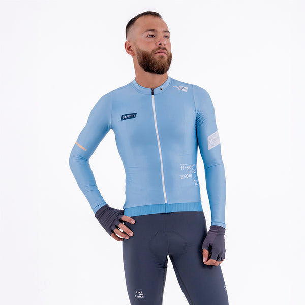 CAMISA CICLISMO MANGA LARGA SOLID BLUE AURA PARA HOMBRE