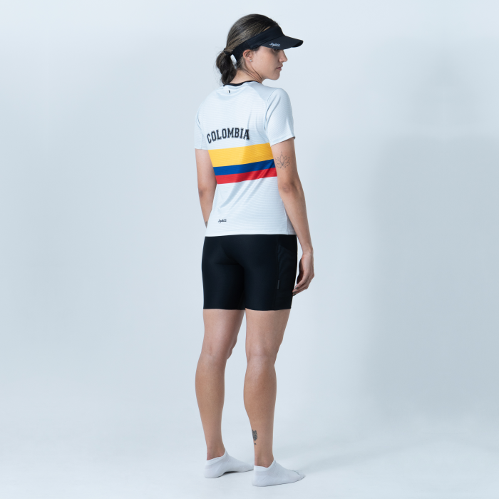 CAMISETA RUNNING MANGA CORTA RETRO COLOMBIA PARA MUJER