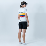 CAMISETA RUNNING MANGA CORTA RETRO COLOMBIA PARA MUJER