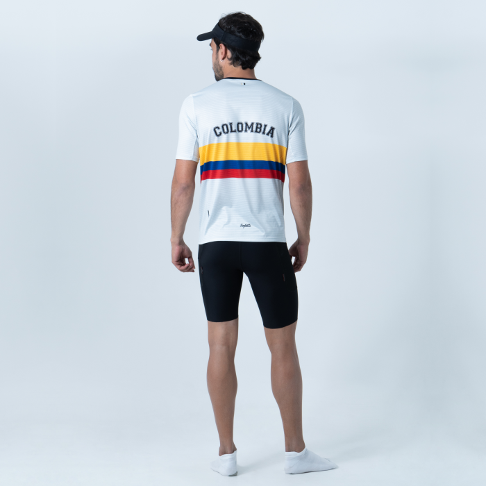 CAMISETA RUNNING MANGA CORTA RETRO COLOMBIA PARA HOMBRE