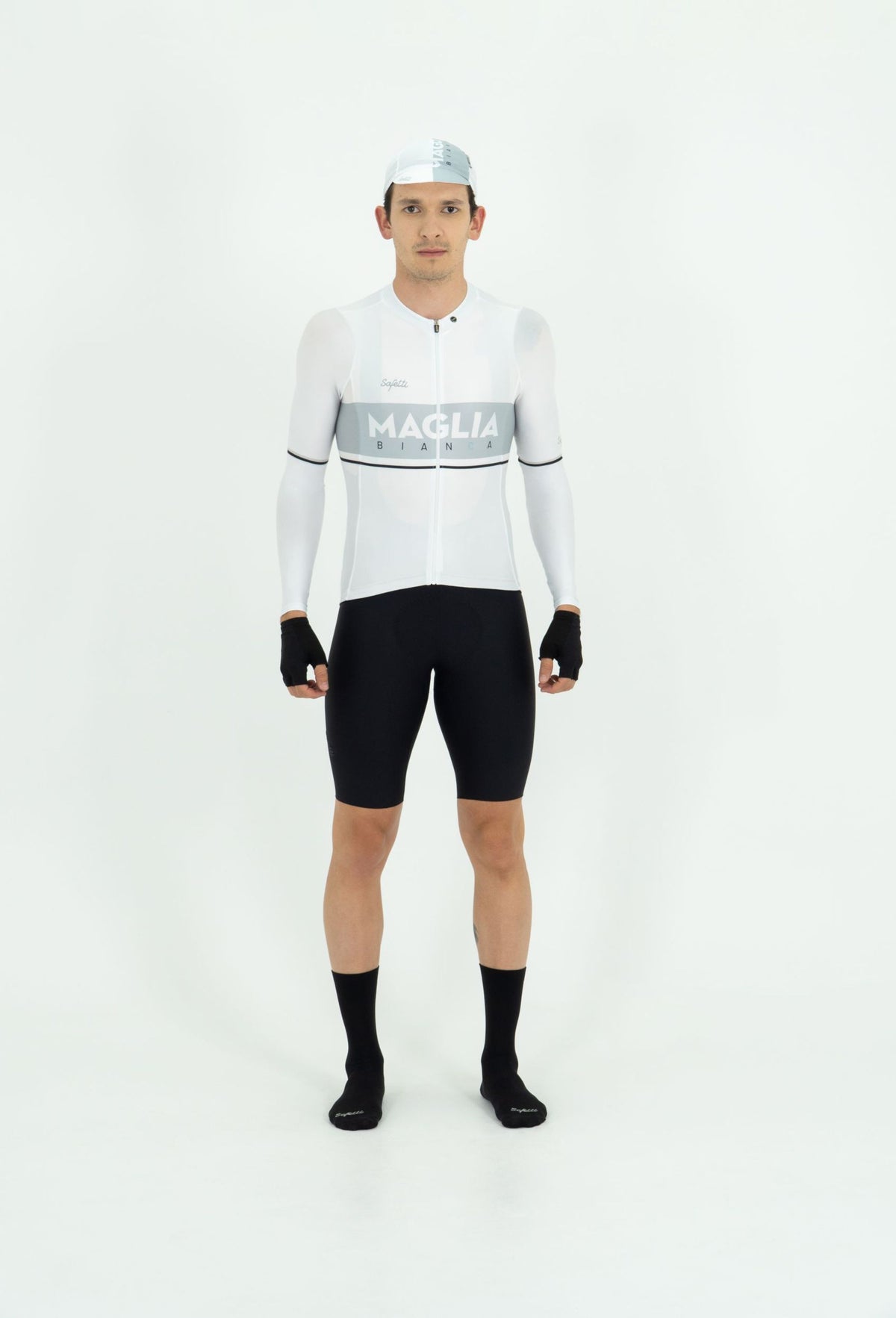 CAMISA CICLISMO MANGA LARGA LA MAGLIA BIANCA PARA HOMBRE