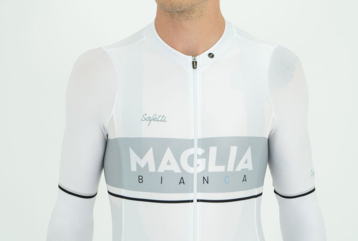 CAMISA CICLISMO MANGA LARGA LA MAGLIA BIANCA PARA HOMBRE