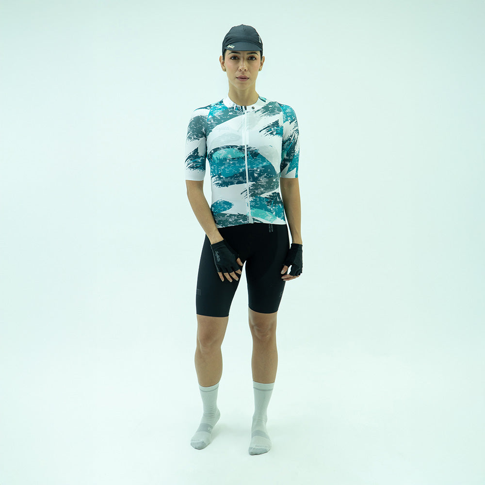 CAMISA CICLISMO MANGA CORTA SWIPE BLANCO PARA MUJER