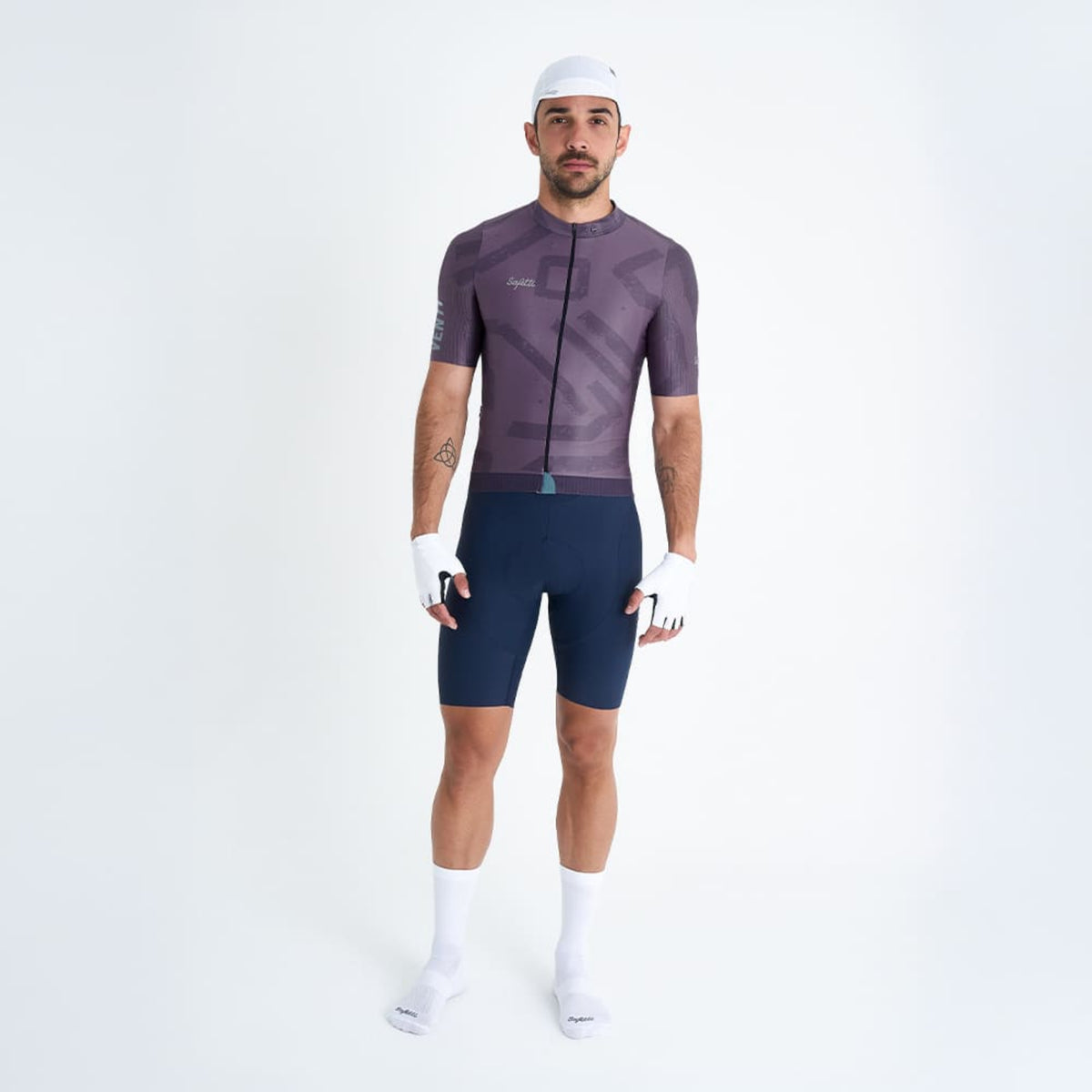 CAMISA CICLISMO MANGA CORTA ENGRAVED PURPLE PARA HOMBRE