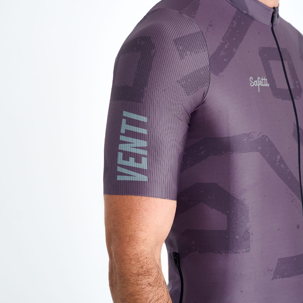 CAMISA CICLISMO MANGA CORTA ENGRAVED PURPLE PARA HOMBRE