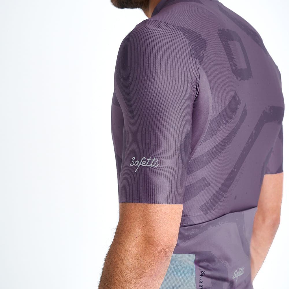 CAMISA CICLISMO MANGA CORTA ENGRAVED PURPLE PARA HOMBRE