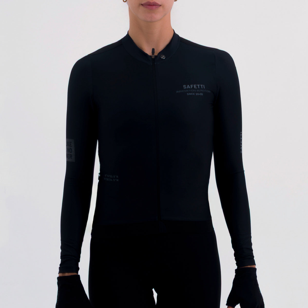 CAMISA CICLISMO MANGA LARGA LATITUDE NERO PARA MUJER