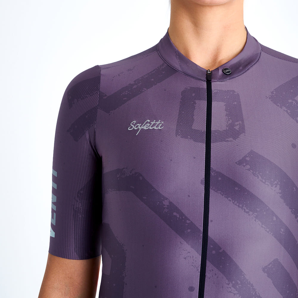 CAMISA CICLISMO MANGA CORTA ENGRAVED PURPLE PARA MUJER