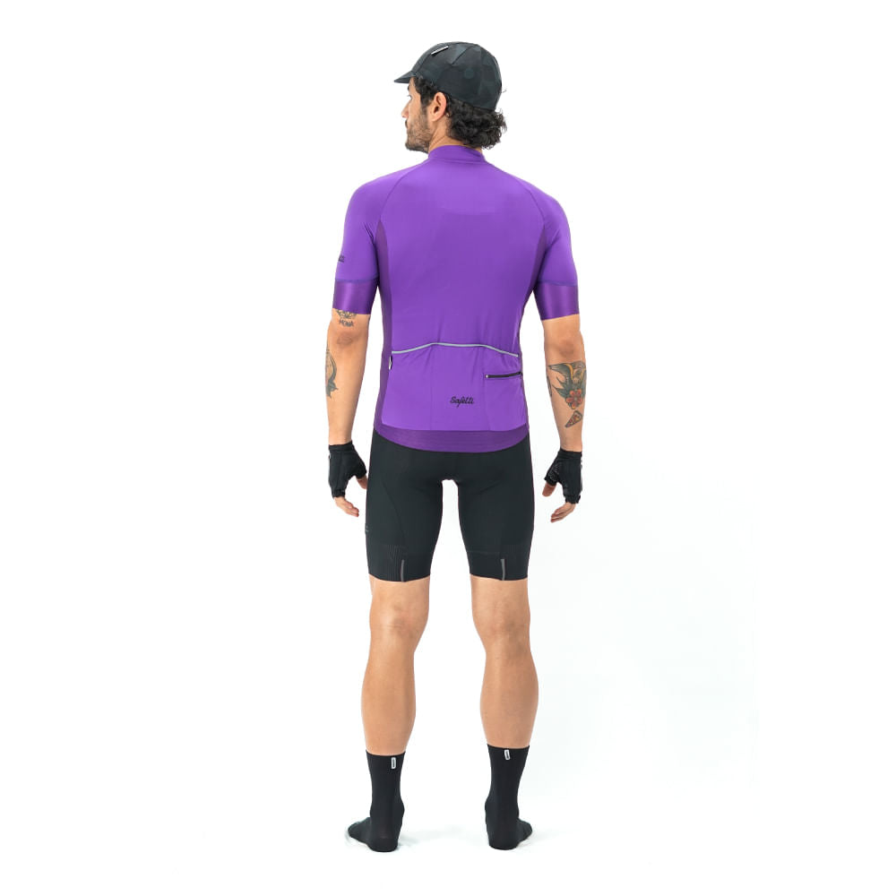 CAMISA CICLISMO MANGA CORTA BASIC VIOLET SLIM PARA HOMBRE