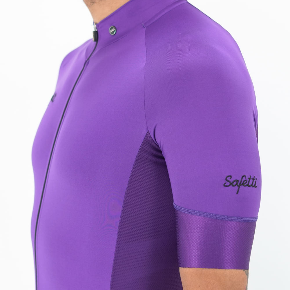 CAMISA CICLISMO MANGA CORTA BASIC VIOLET SLIM PARA HOMBRE