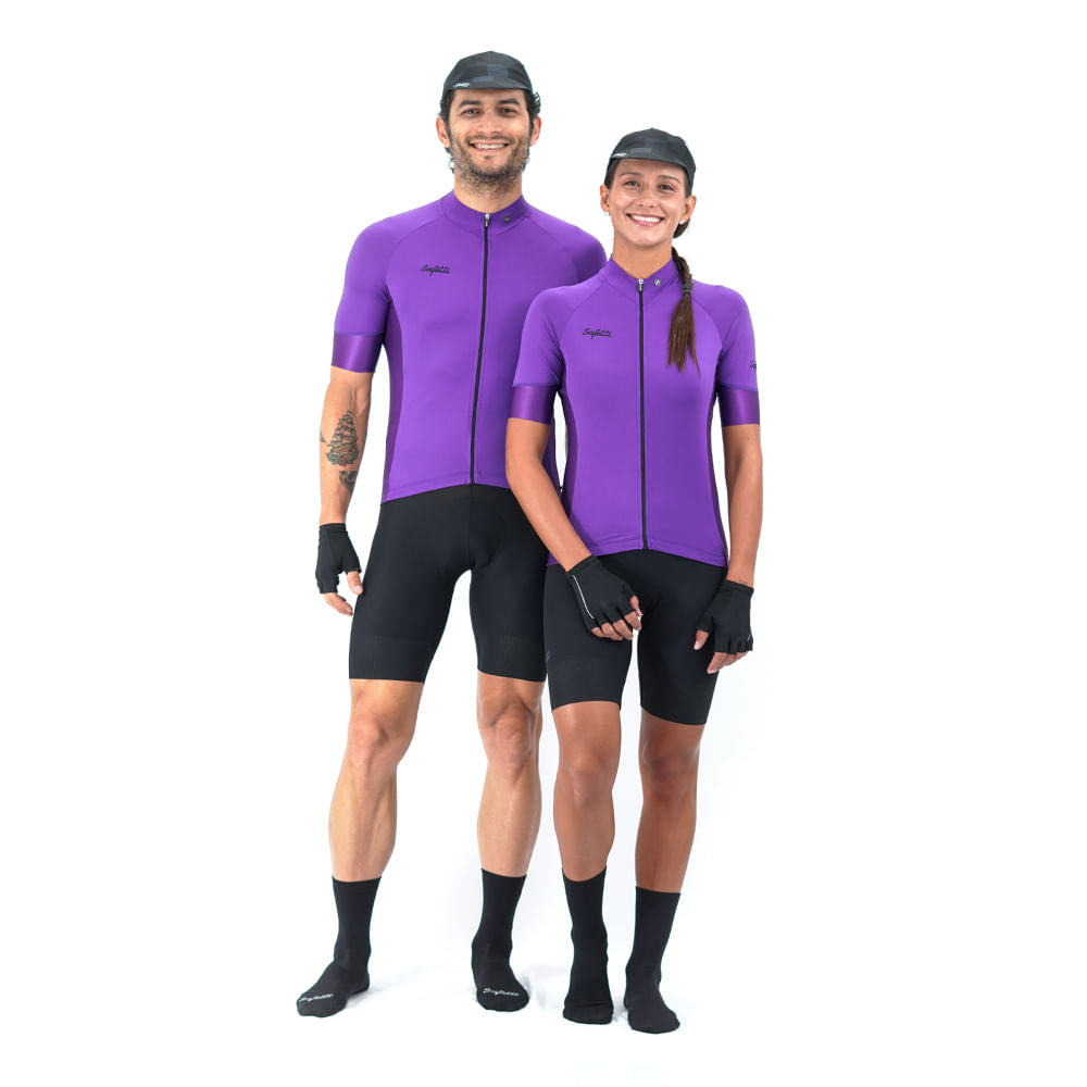 CAMISA CICLISMO MANGA CORTA BASIC VIOLET SLIM PARA HOMBRE