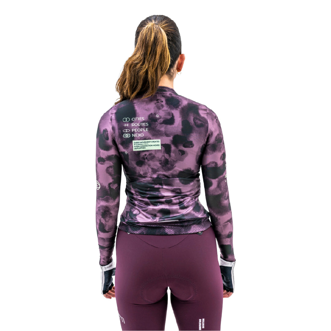 CAMISA CICLISMO MANGA LARGA TIDE CIRUELA PARA MUJER