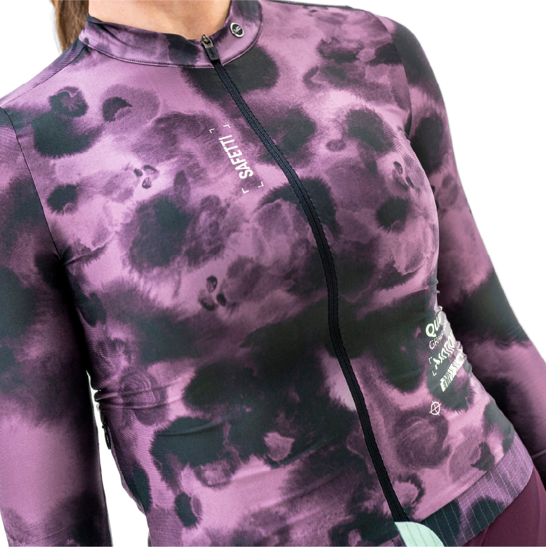 CAMISA CICLISMO MANGA LARGA TIDE CIRUELA PARA MUJER