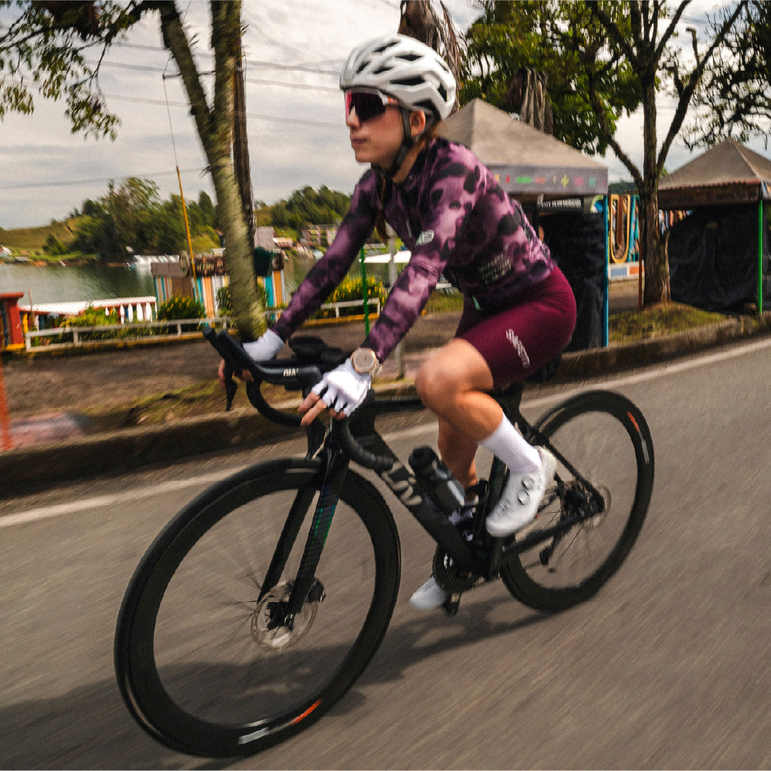 CAMISA CICLISMO MANGA LARGA TIDE CIRUELA PARA MUJER