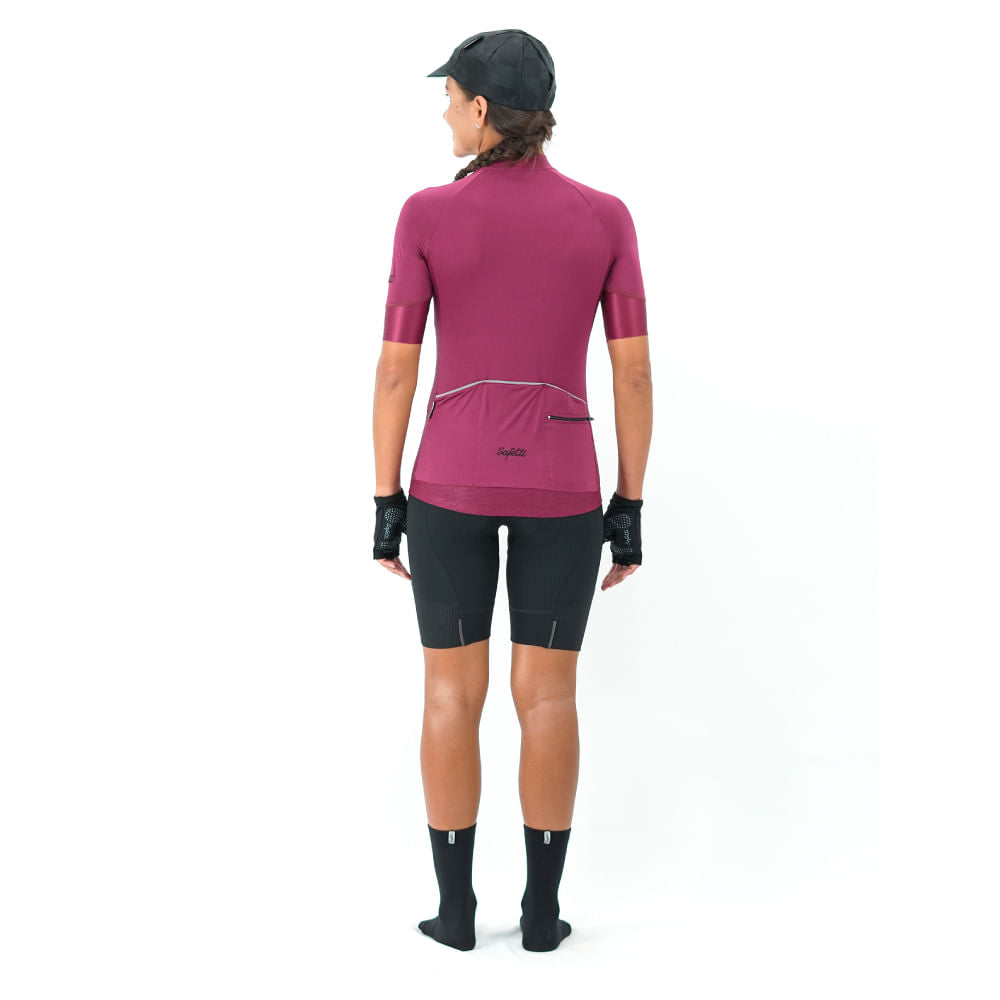 CAMISA CICLISMO BASIC RED WINE SLIM PARA MUJER