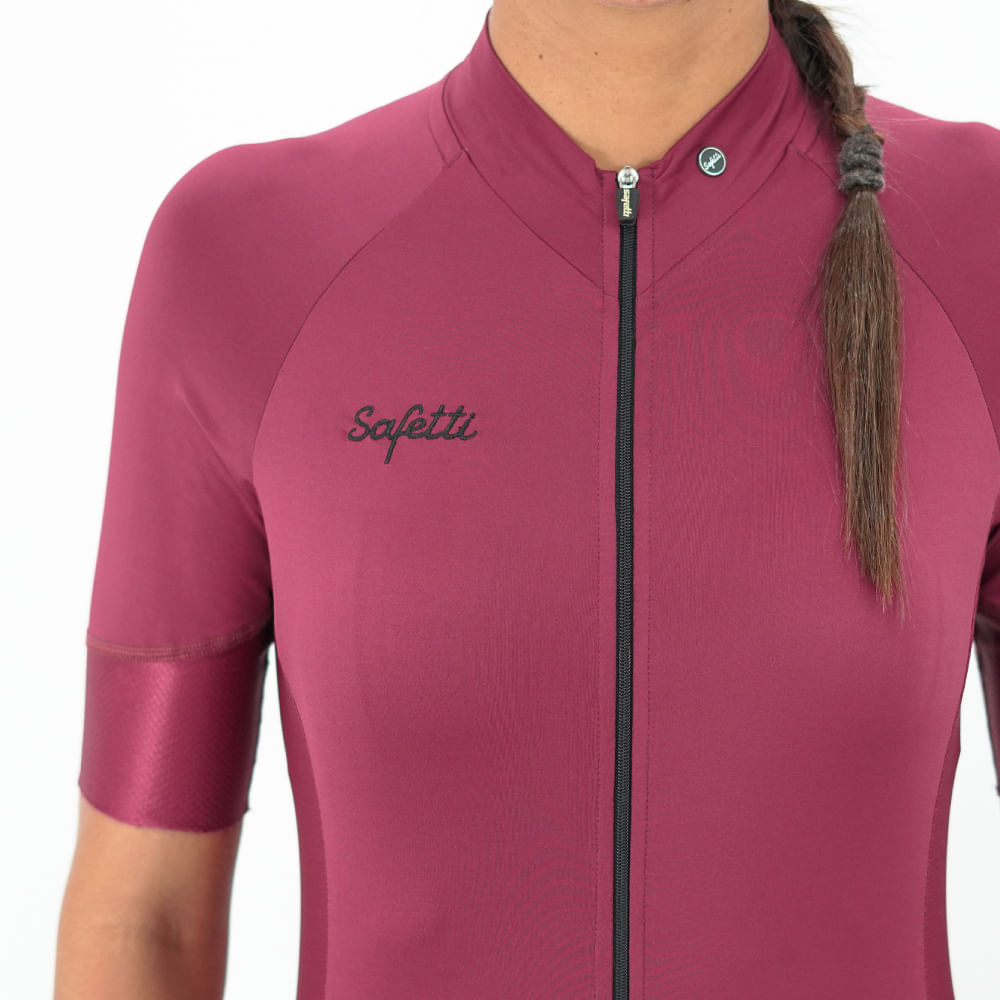 CAMISA CICLISMO BASIC RED WINE SLIM PARA MUJER