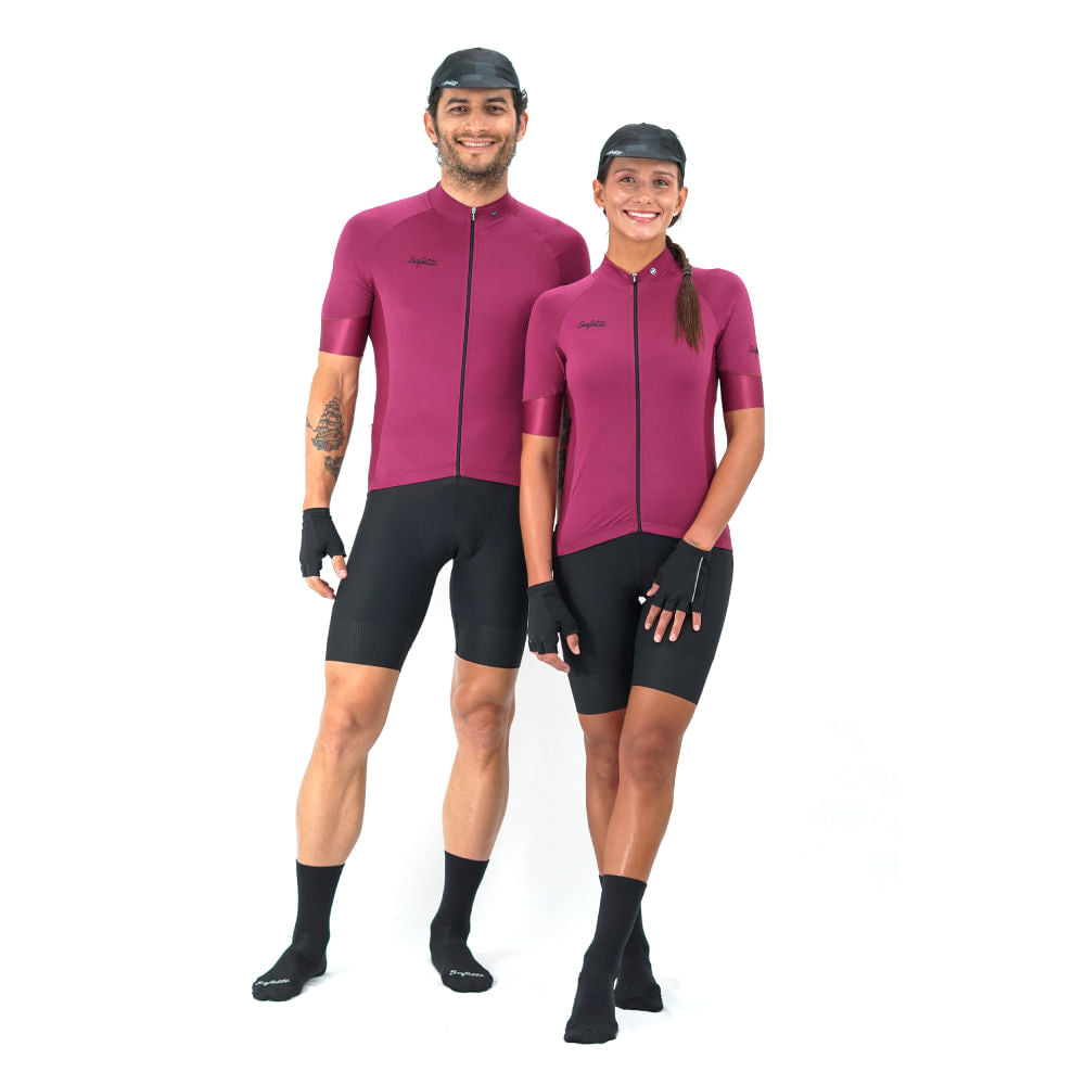 CAMISA CICLISMO BASIC RED WINE SLIM PARA MUJER