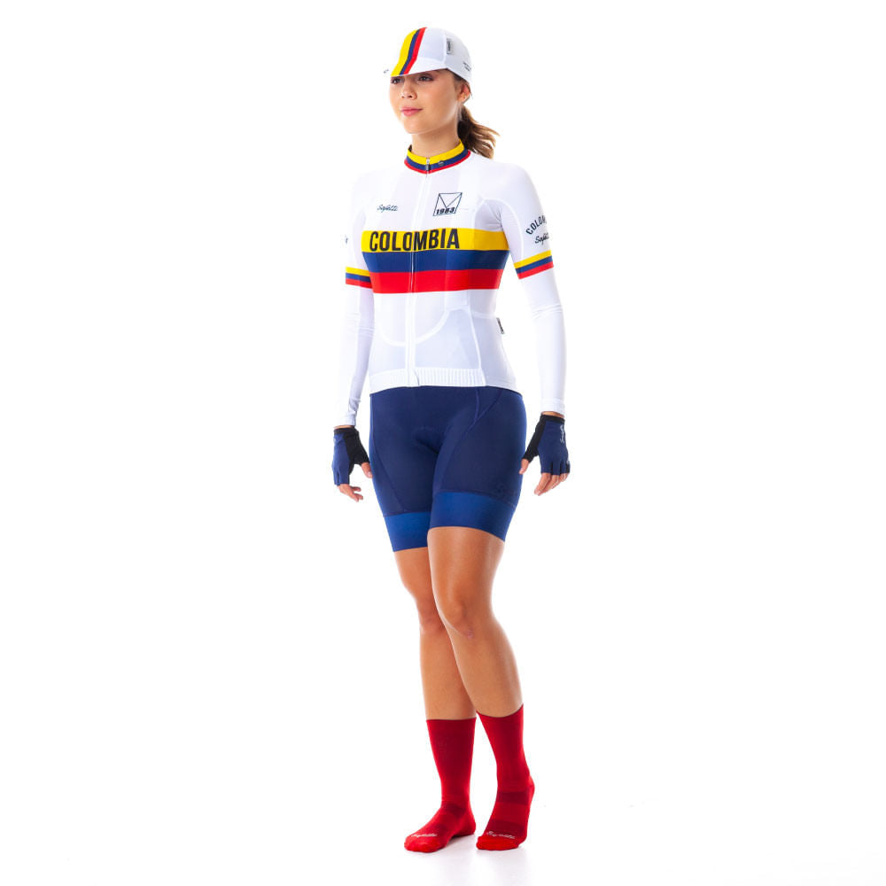 CAMISA CICLISMO MANGA LARGA COLOMBIA VARTA PARA MUJER