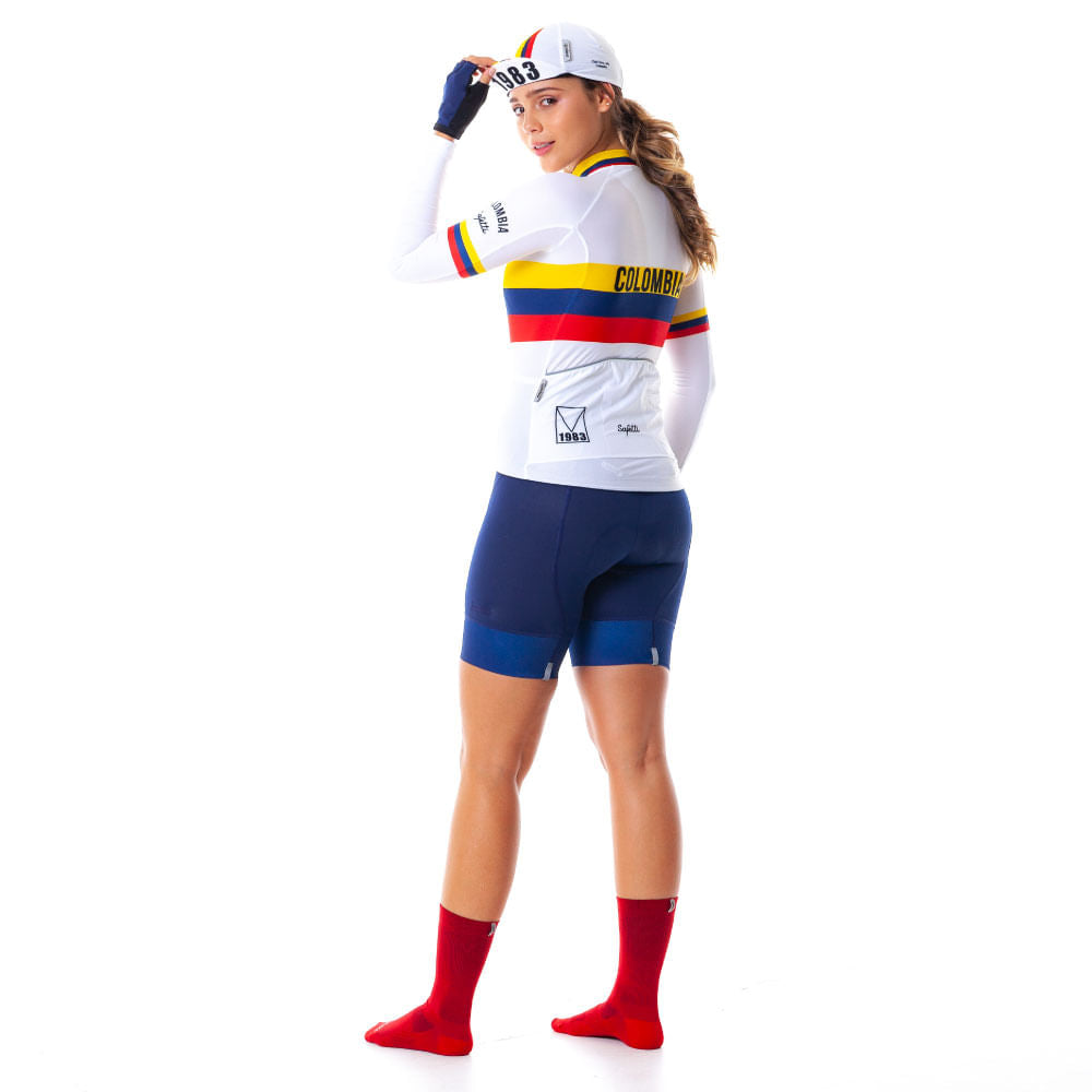 CAMISA CICLISMO MANGA LARGA COLOMBIA VARTA PARA MUJER