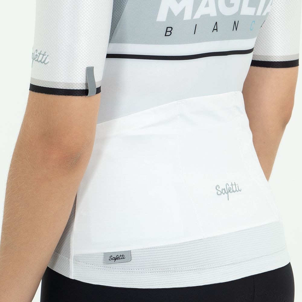 CAMISA CICLISMO MANGA CORTA LA MAGLIA BIANCA PARA MUJER