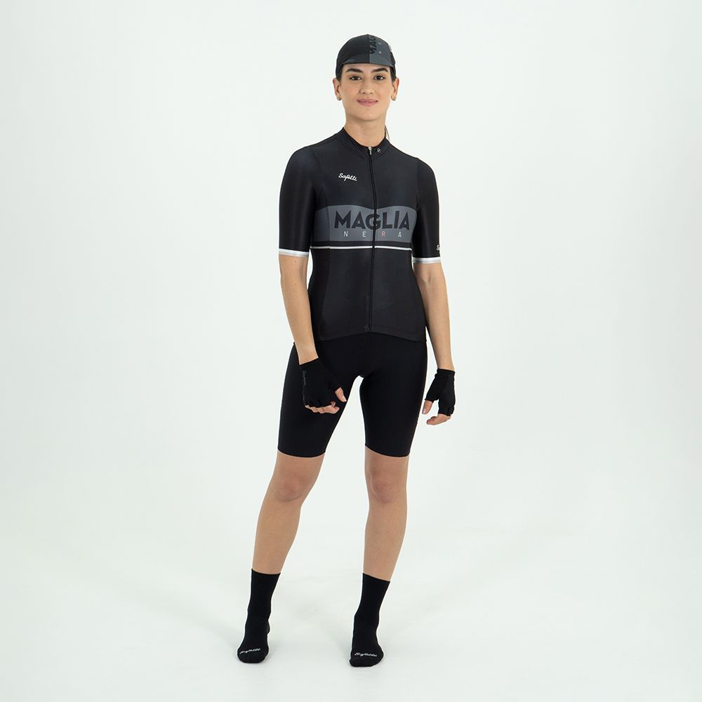 CAMISA CICLISMO MANGA CORTA LA MAGLIA NERA PARA MUJER