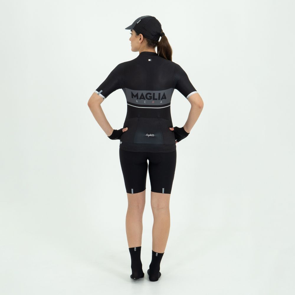 CAMISA CICLISMO MANGA CORTA LA MAGLIA NERA PARA MUJER