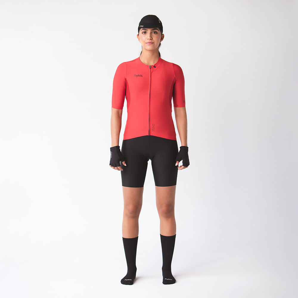 CAMISA CICLISMO MANGA CORTA ESSENCIAL COLORS SCARLET PARA MUJER