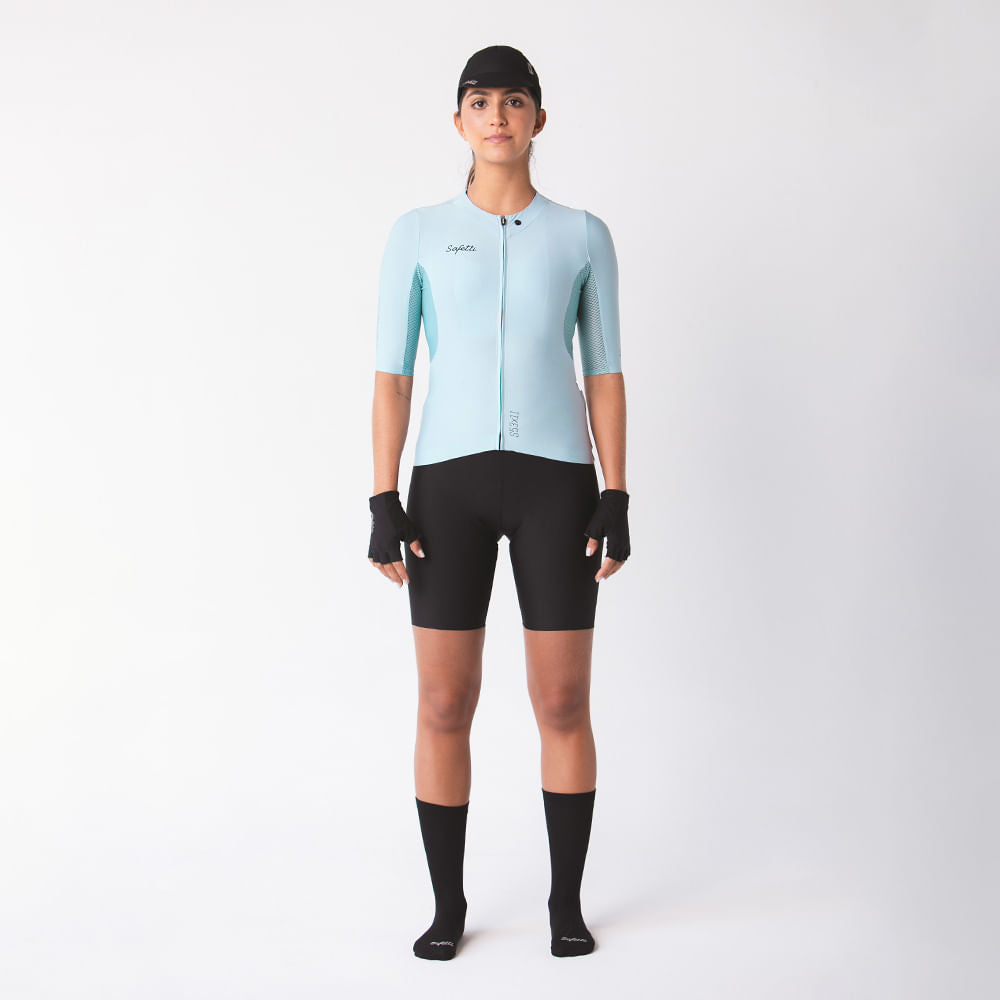 CAMISA CICLISMO MANGA CORTA ESSENCIAL COLORS SKY BLUE PARA MUJER