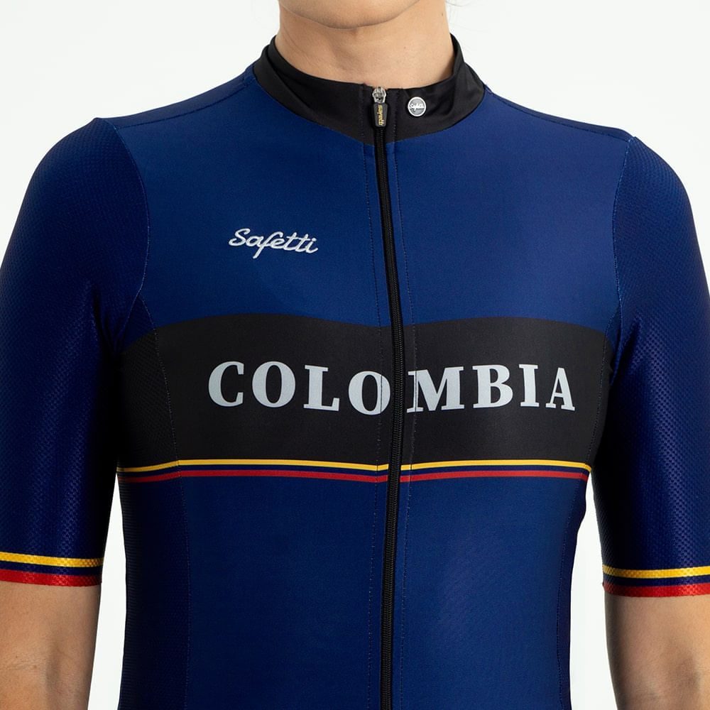 CAMISA CICLISMO MANGA CORTA COLOMBIA 24 BLUE PARA MUJER