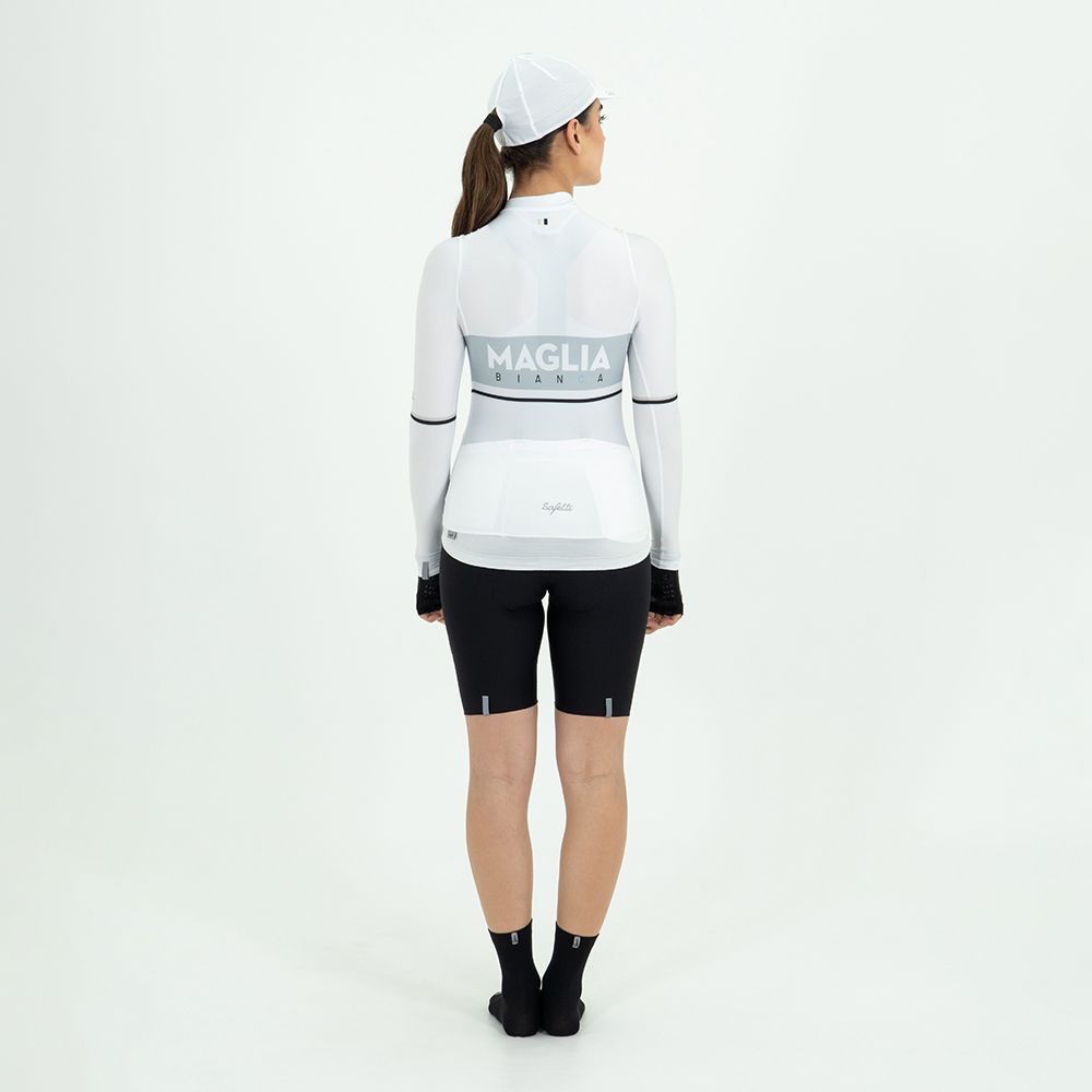 CAMISA CICLISMO MANGA LARGA LA MAGLIA BIANCA PARA MUJER