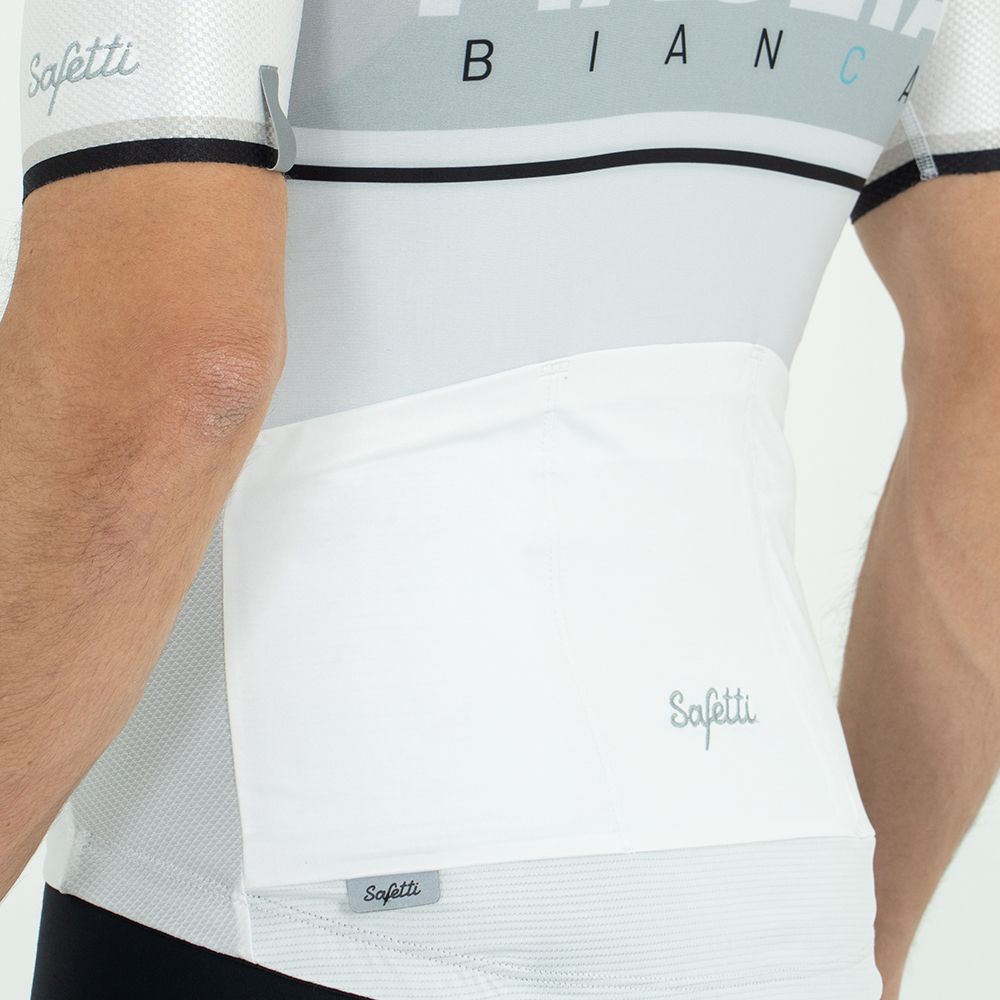 CAMISA CICLISMO MANGA CORTA LA MAGLIA BIANCA PARA HOMBRE