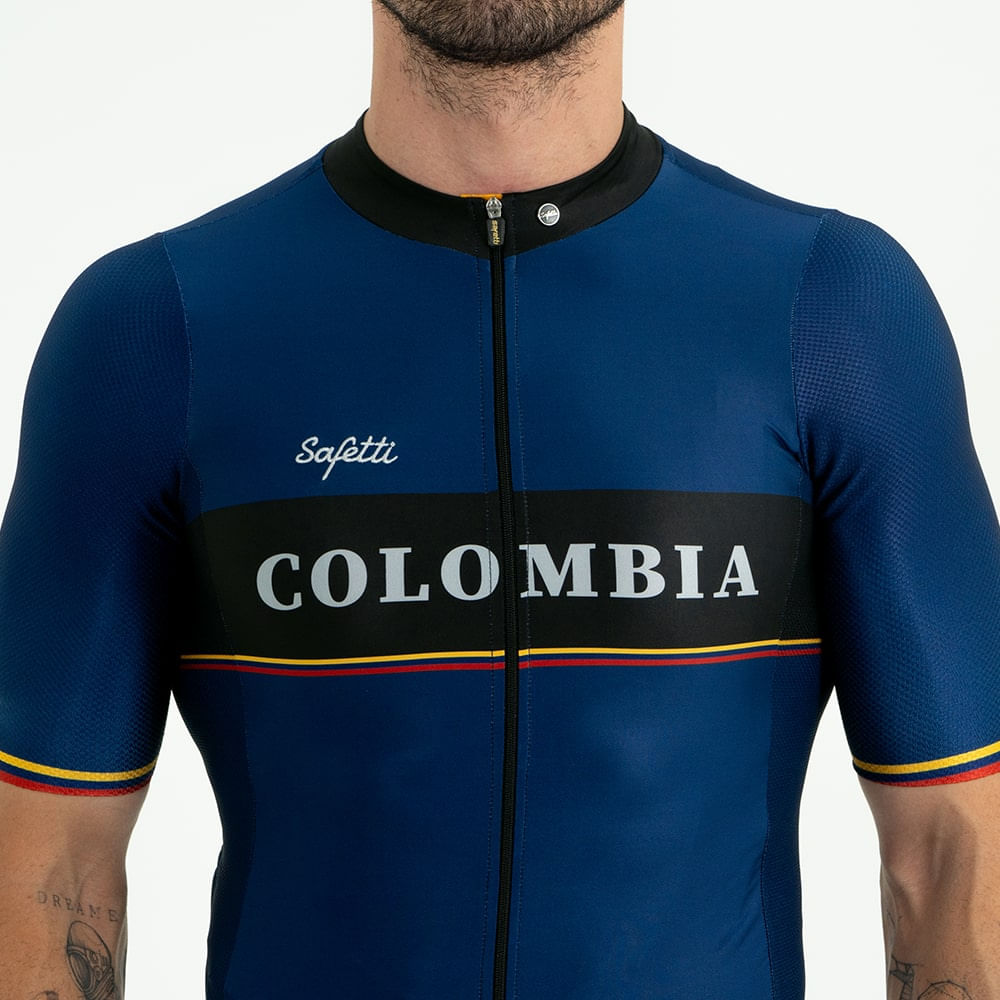 CAMISA CICLISMO MANGA CORTA COLOMBIA 24 BLUE PARA HOMBRE