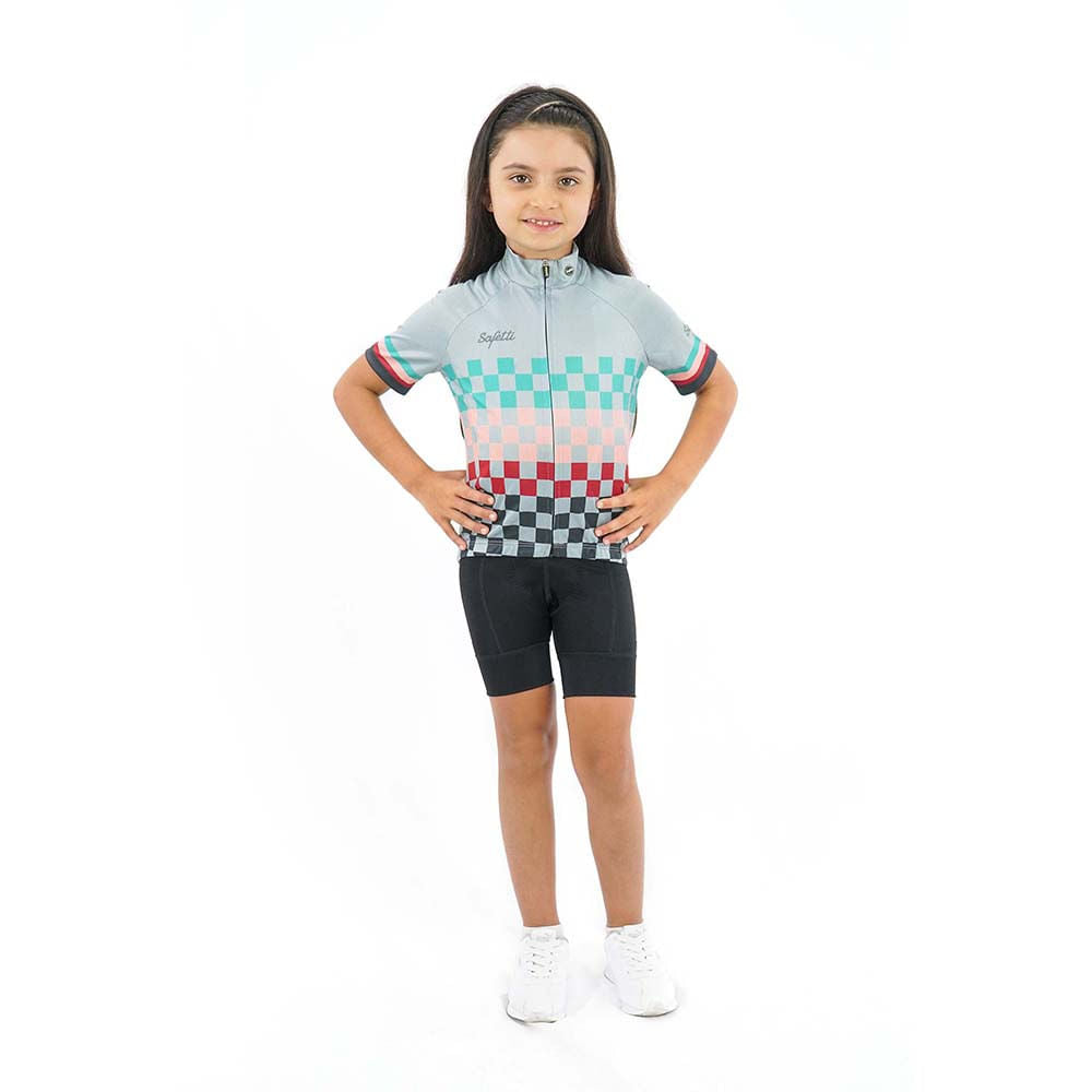 CAMISA CICLISMO MANGA CORTA SQUARES PARA NIÑOS