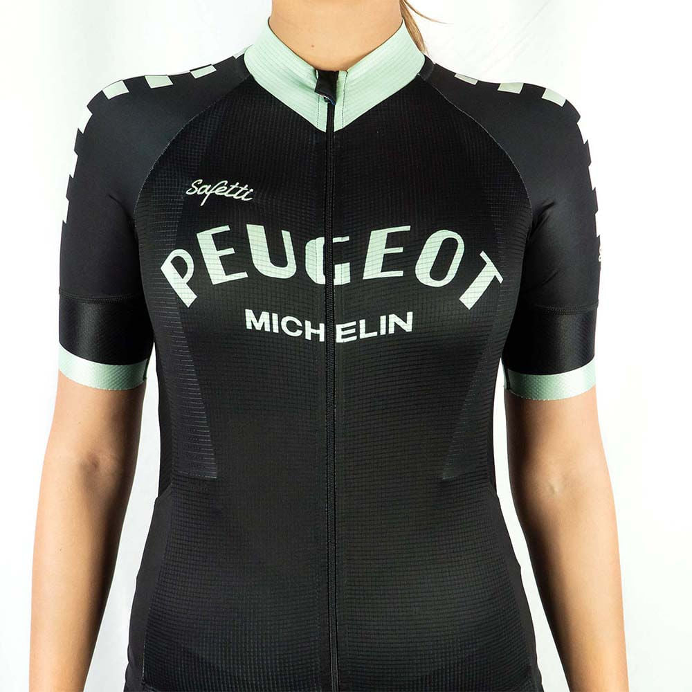 CAMISA CICLISMO MANGA CORTA PEUGEOT BLACK PARA MUJER