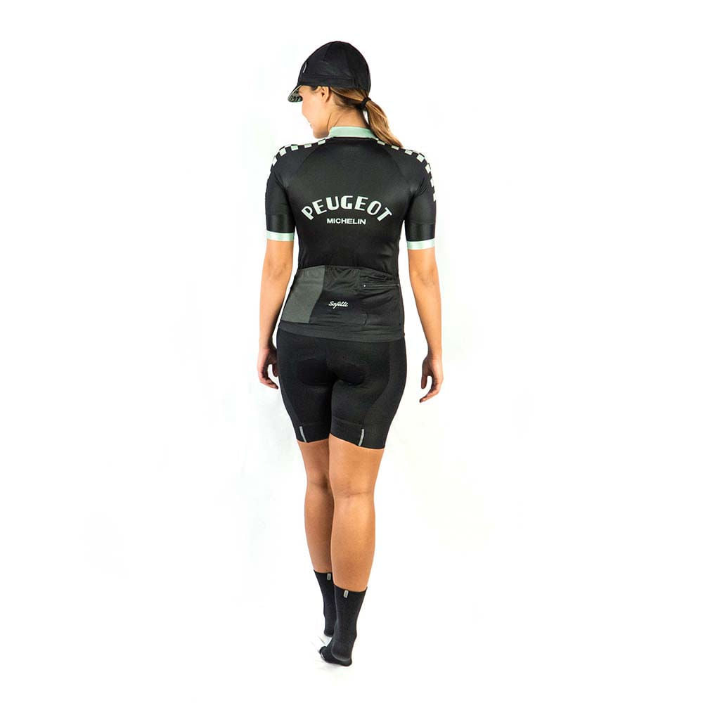 CAMISA CICLISMO MANGA CORTA PEUGEOT BLACK PARA MUJER