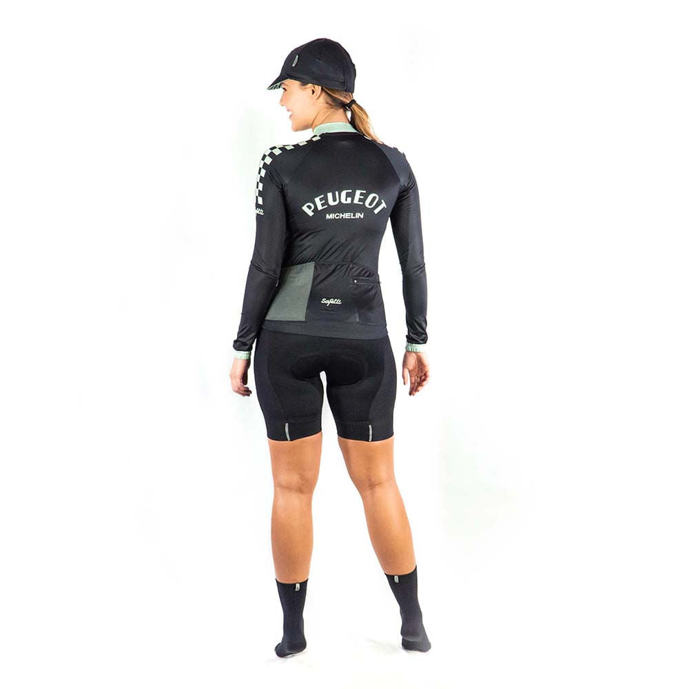 CAMISA CICLISMO MANGA LARGA PEUGEOT BLACK PARA MUJER